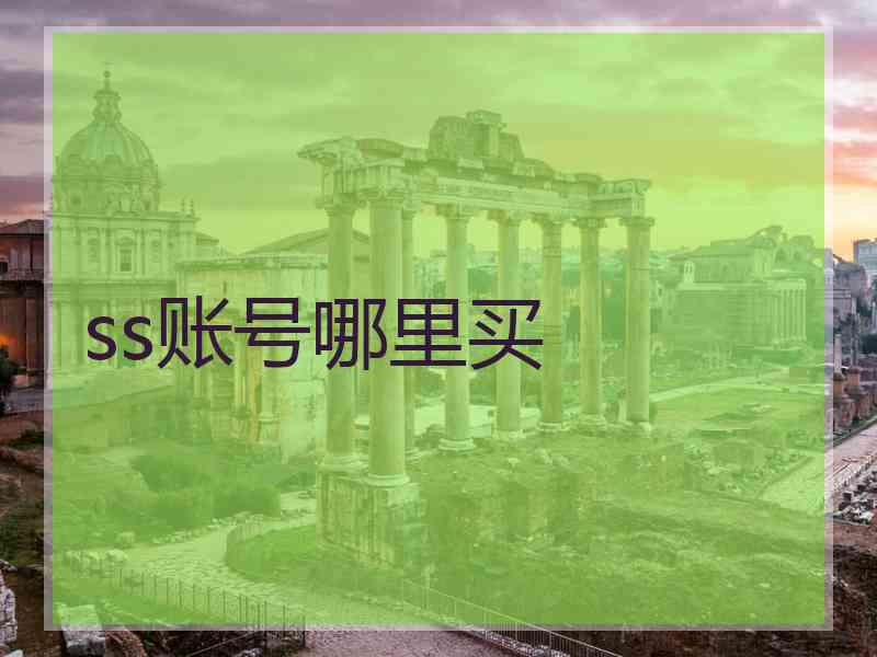 ss账号哪里买