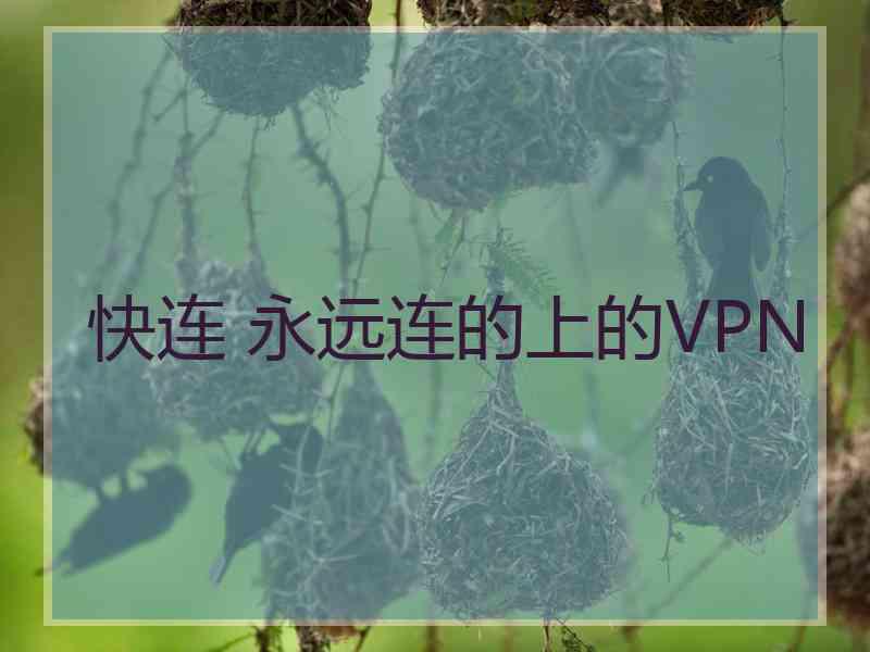 快连 永远连的上的VPN