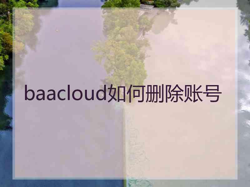 baacloud如何删除账号