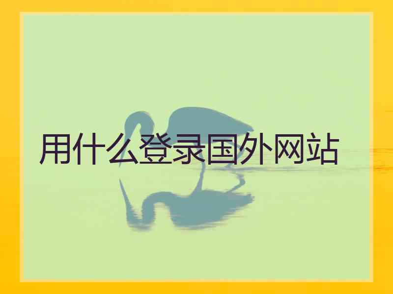 用什么登录国外网站