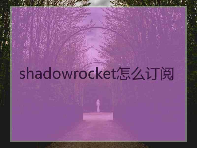 shadowrocket怎么订阅
