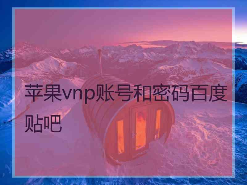苹果vnp账号和密码百度贴吧