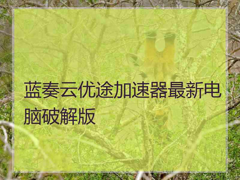 蓝奏云优途加速器最新电脑破解版
